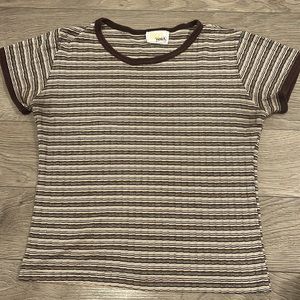 brown striped baby tee :)